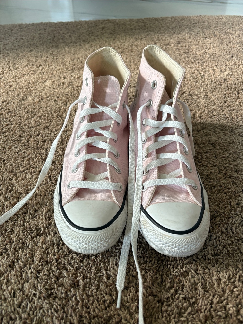 Women’s Pink High-Top Canvas Sneakers